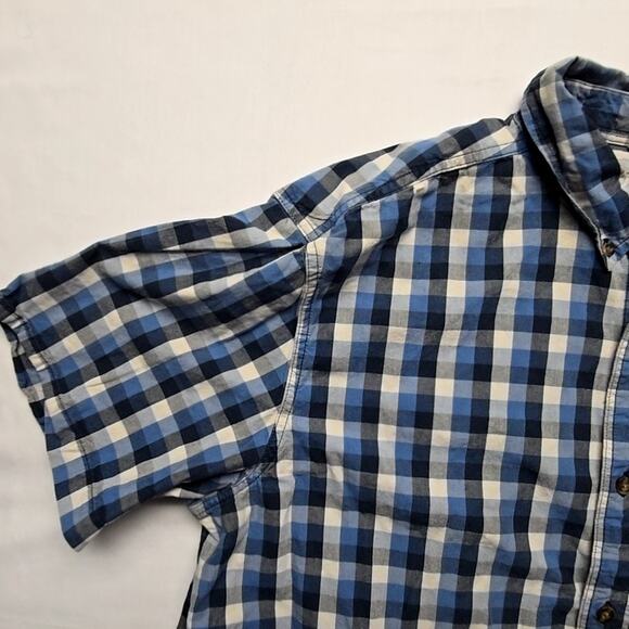 Carhartt Mens XL Blue Plaid Shirt Short Sleeve Relaxed Fit Casual Button Down - Picture 5 of 9